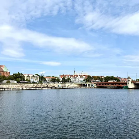 Nad Odra - Luksusowy Z Widokiem Na Odre, Tarasem I Klimatyzacja Lägenhet Szczecin